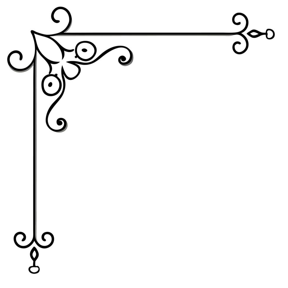 decorative corner line dividers, illustration line art vector