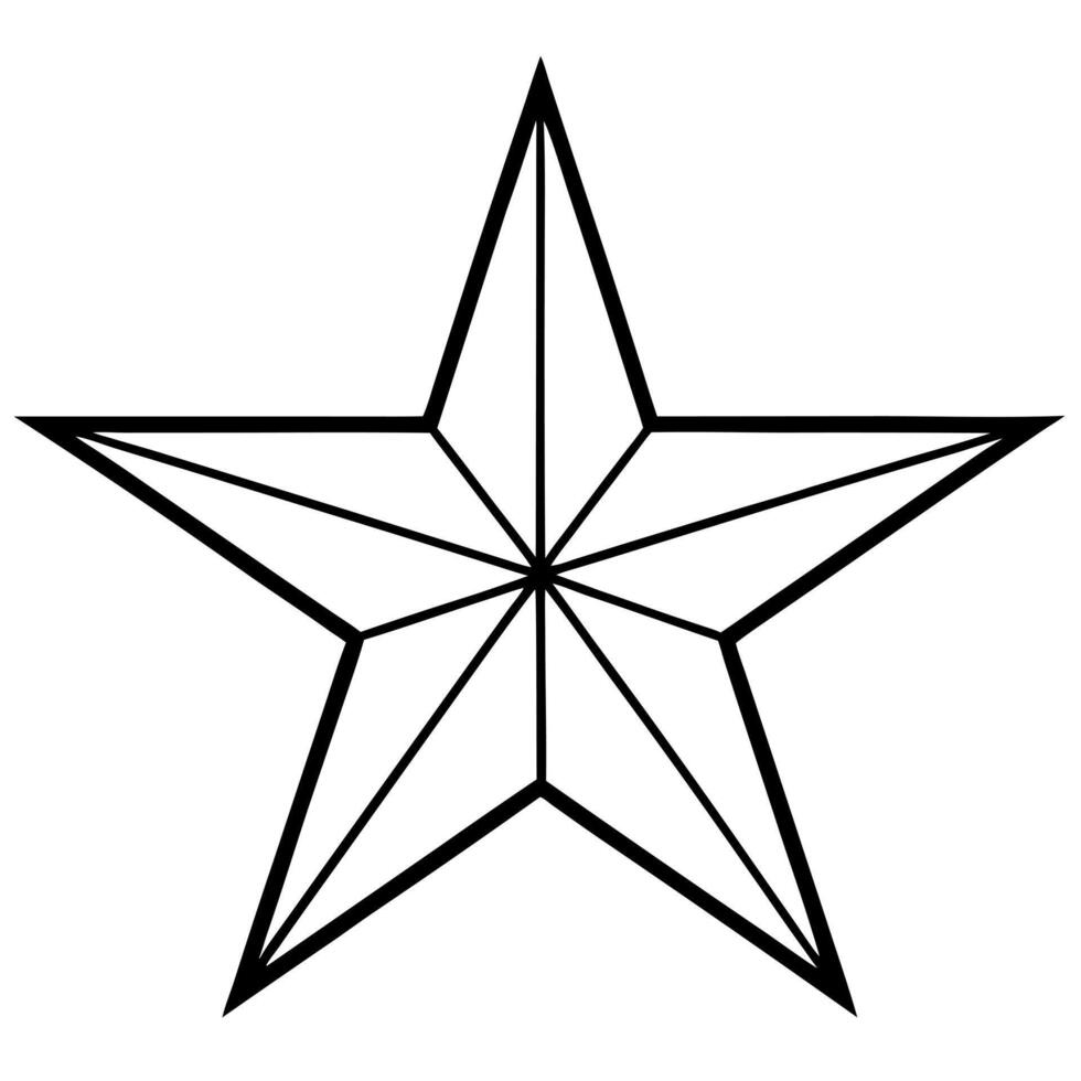 star, illustration line art vector