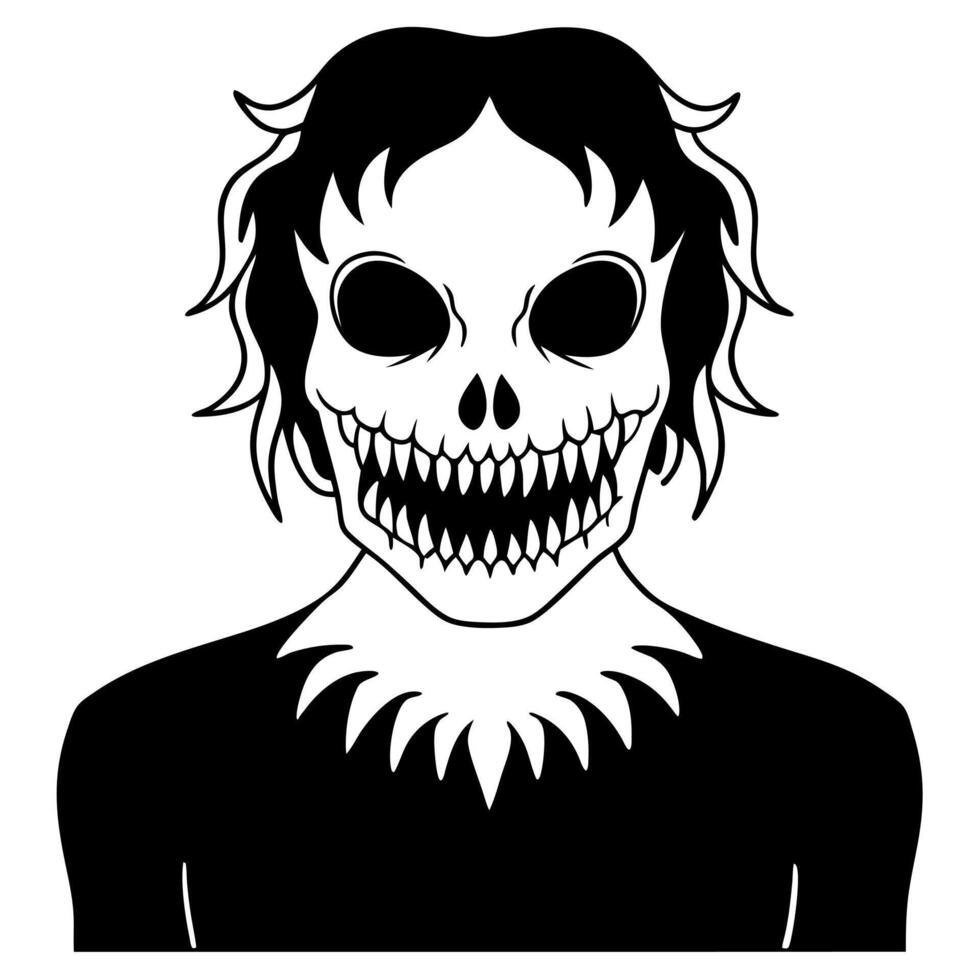 creepy, illustration line art vector