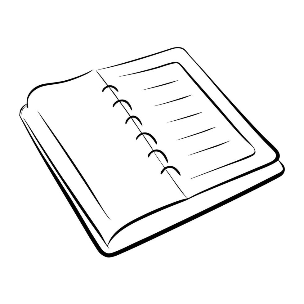 notebook, illustration line art vector