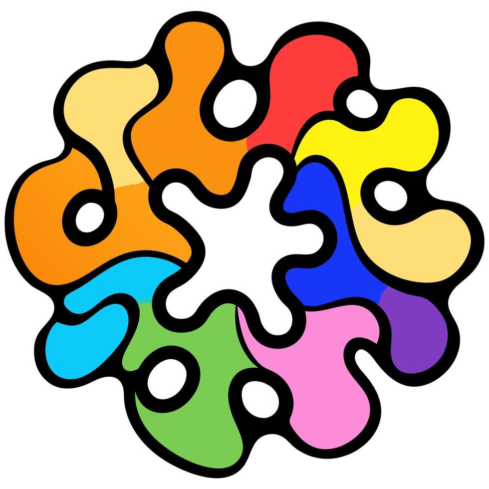 colourful abstract shapes fluid hand drawn organic shapes shape creative element, vector