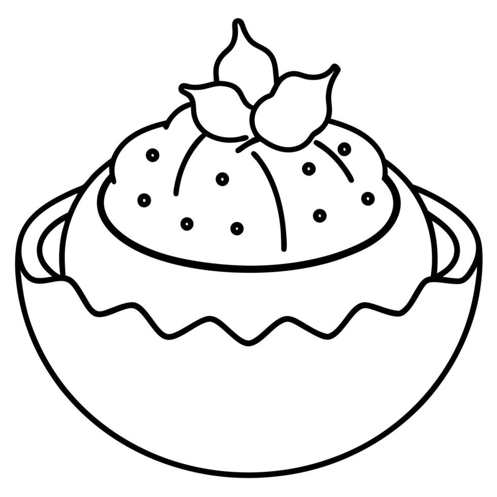 capirotada, illustration line art vector