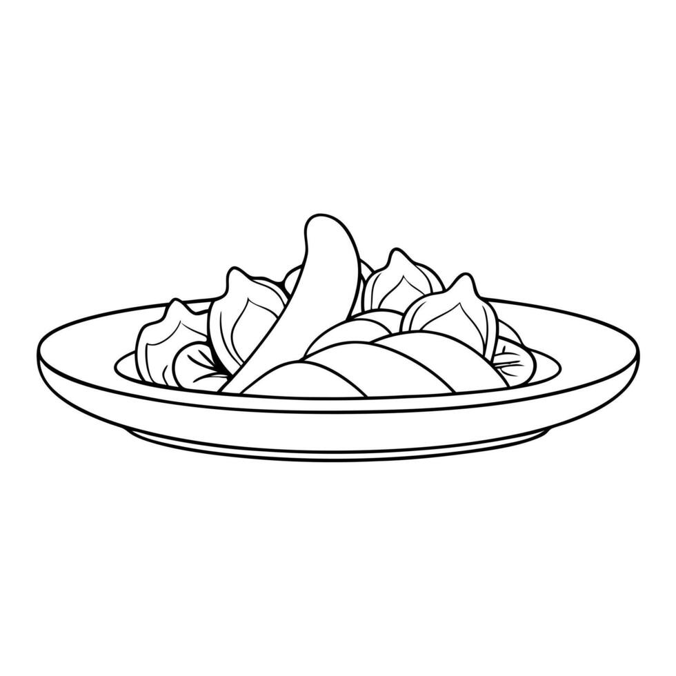 fajitas, illustration line art vector