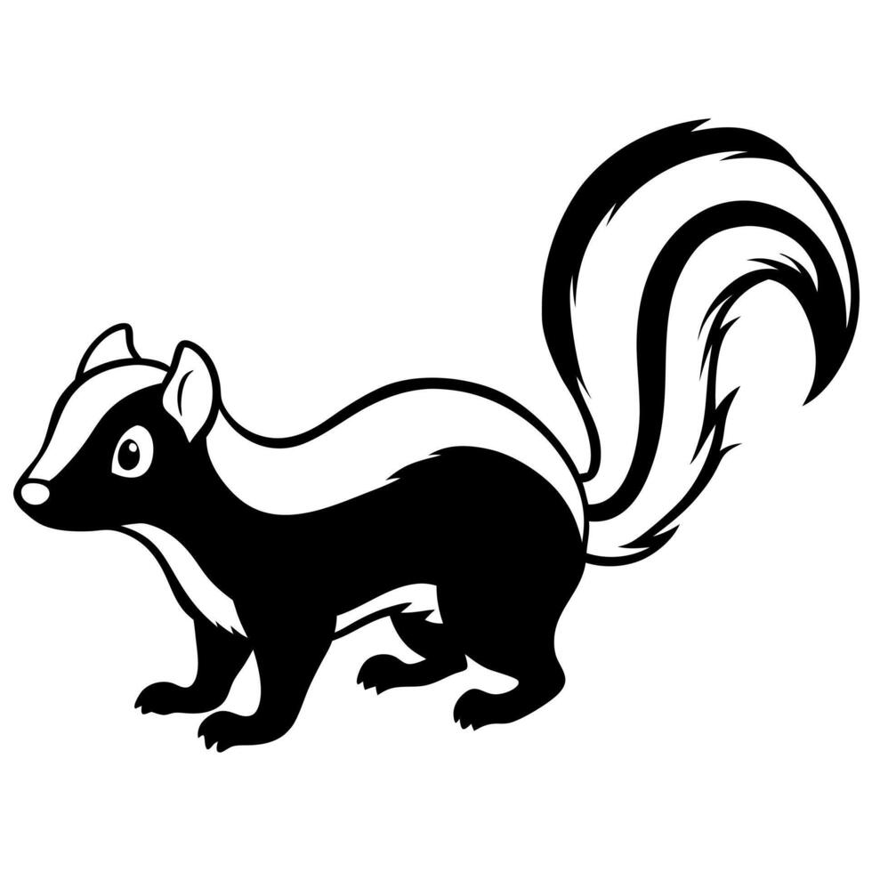 skunk, illustration line art vector