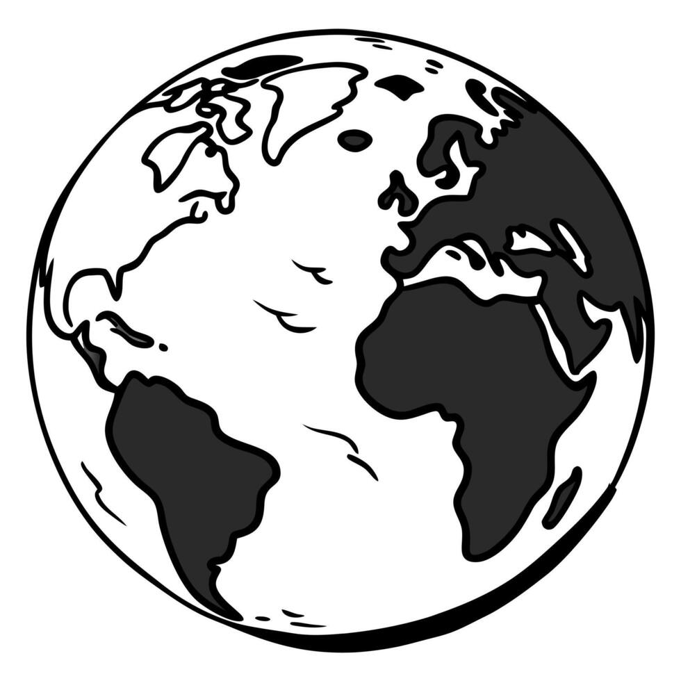 world, illustration line art vector