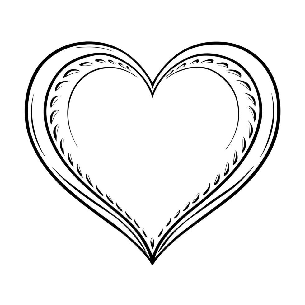 hearts, illustration line art vector