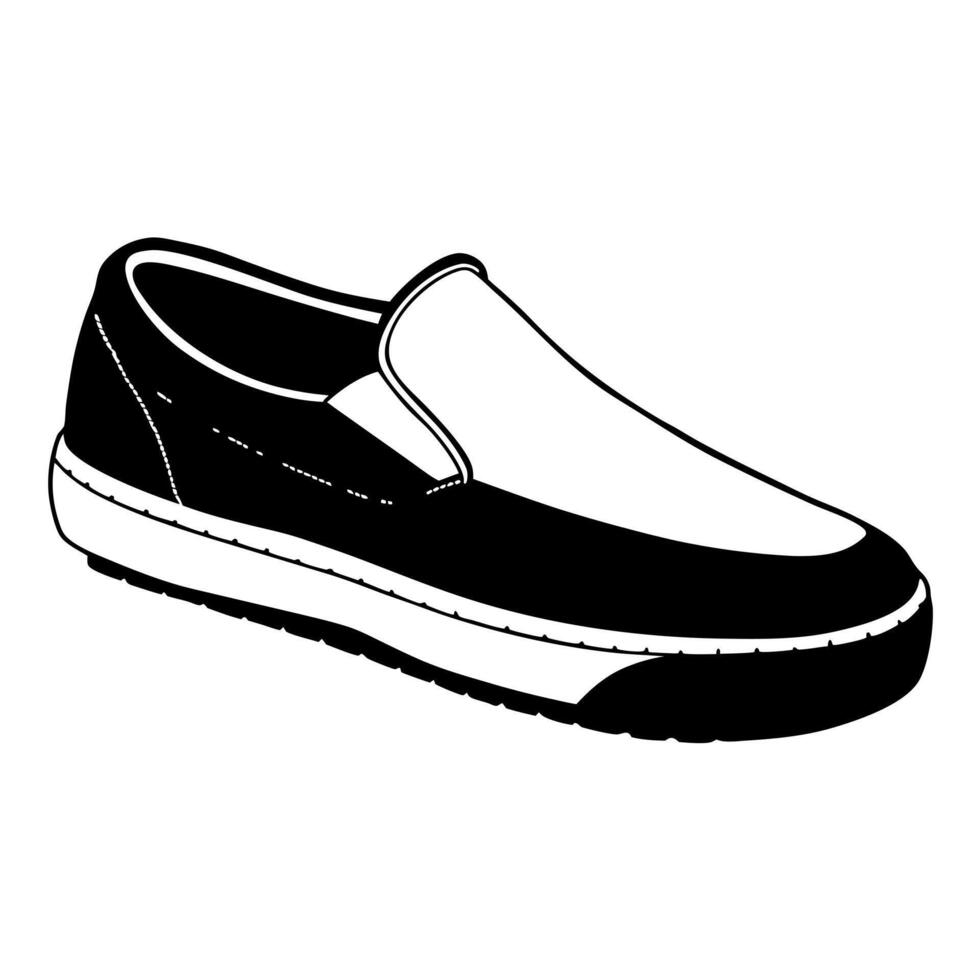 slip-ons shoes, illustration line art vector
