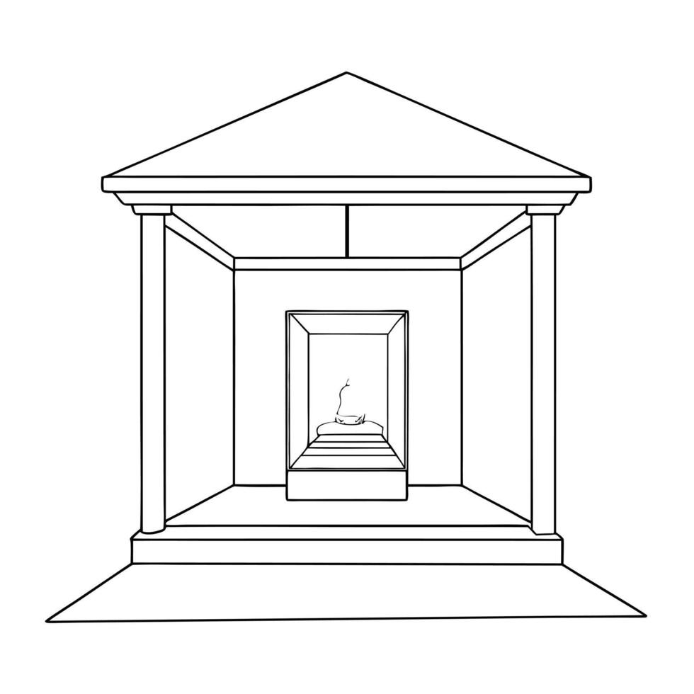 exhibition, illustration line art vector