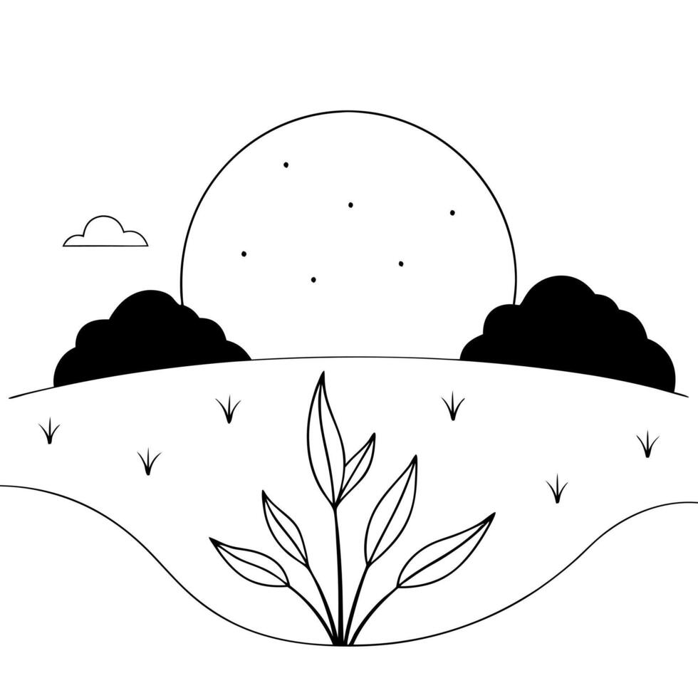 natural, illustration line art vector