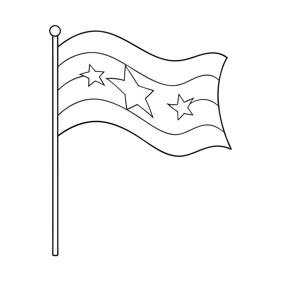 flag, illustration line art vector