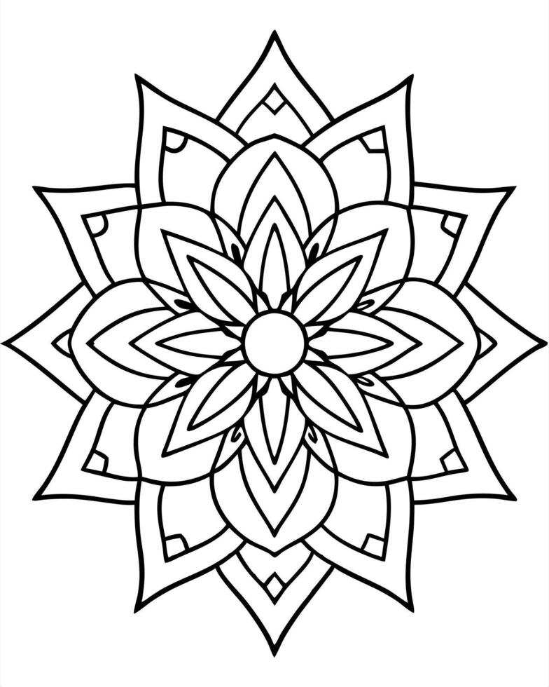 mandala pontilhismo, illustration line art vector