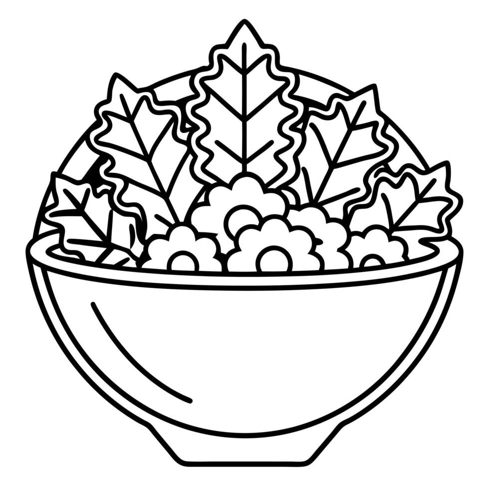 caesar salads icon for fast food related on white background, illustration line art vector