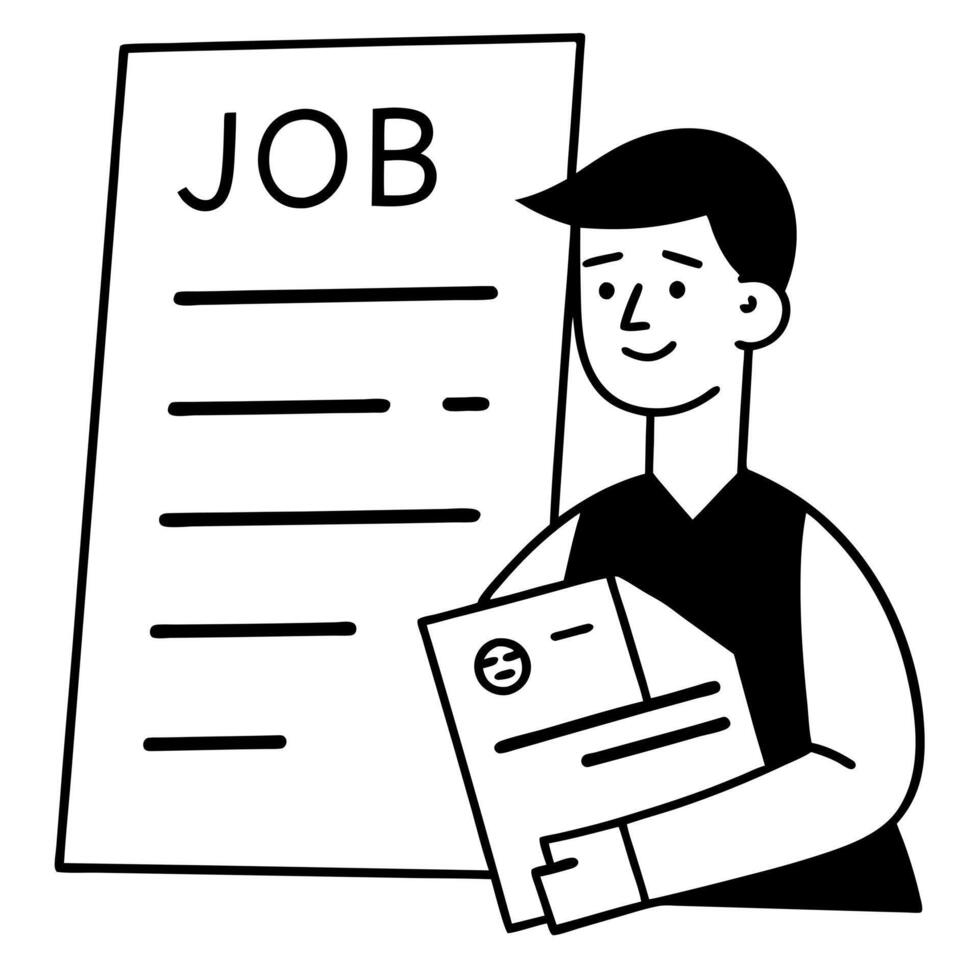 free jobs, illustration line art vector