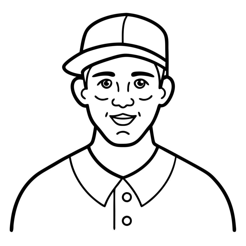baseball icon, illustration line art vector