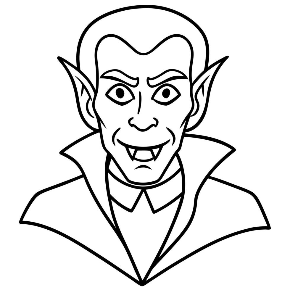 scary dracula doodle, illustration line art vector