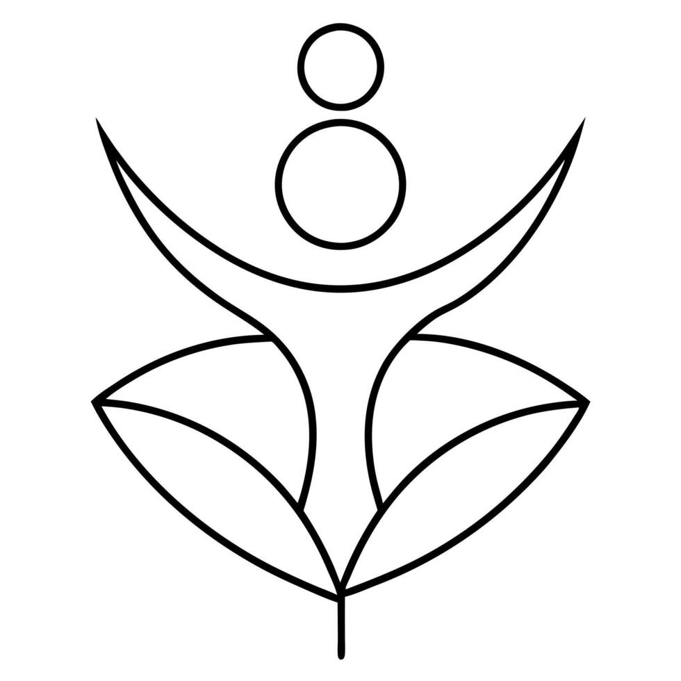 an image of health wellness silhouette with a white background, illustration line vector