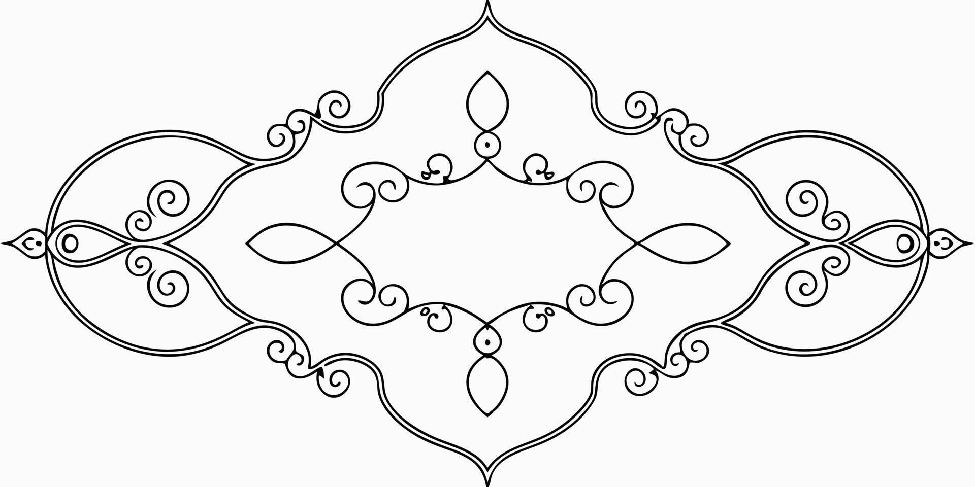 a 100 perfect mirroring, seamless, precise symmetry, one stroke, hand-drawn, ottoman ornaments, vector
