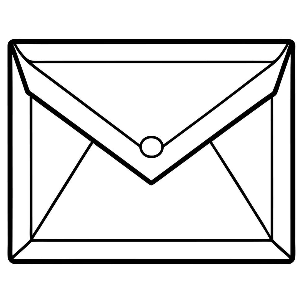 envelope white background, illustration line art vector