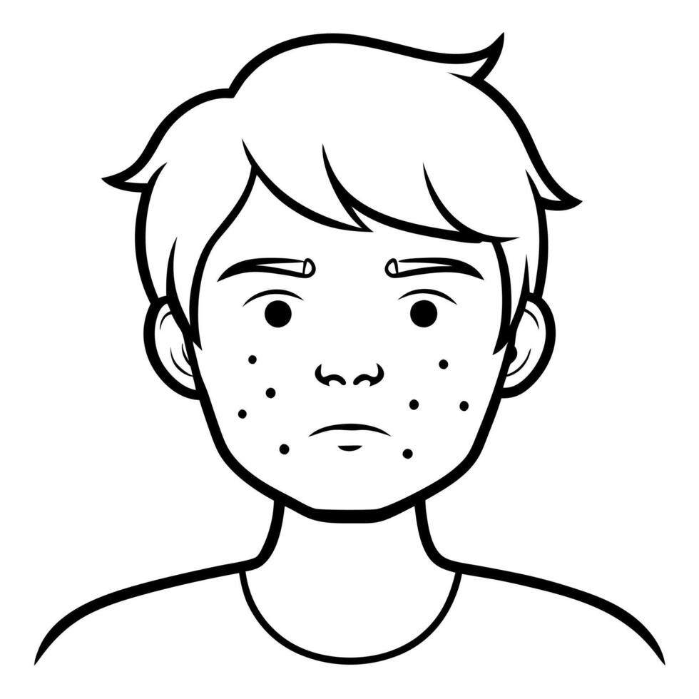 acne icon, illustration line art vector