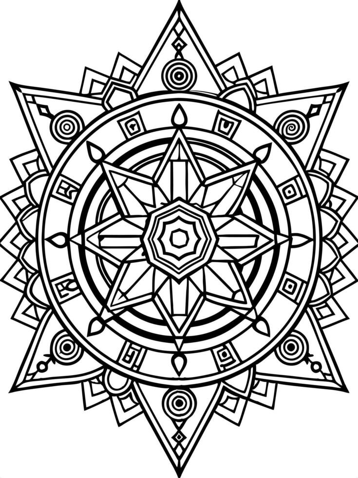 perfect and detailed baltic culture mandala that blends complex geometric patterns with traditional vector