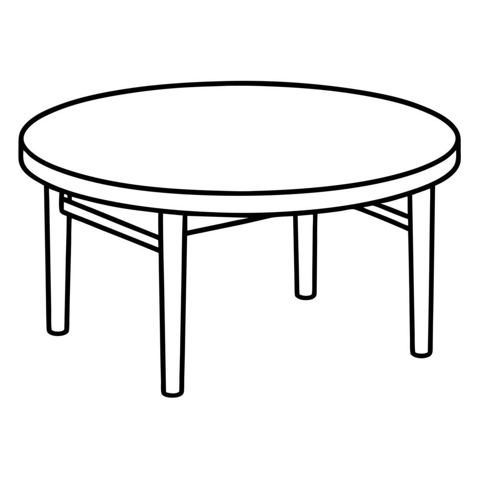 a table isolated on white, illustration line art vector