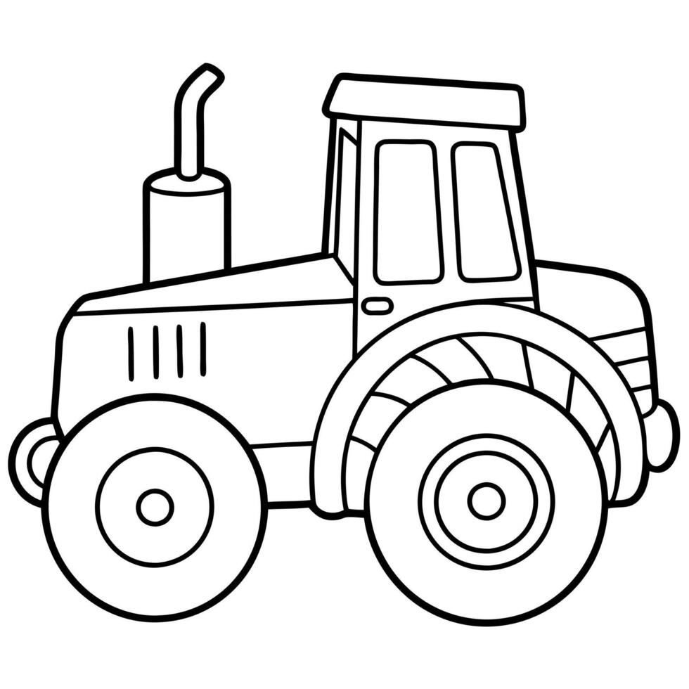 a toy tractor without a roof, illustration line art vector