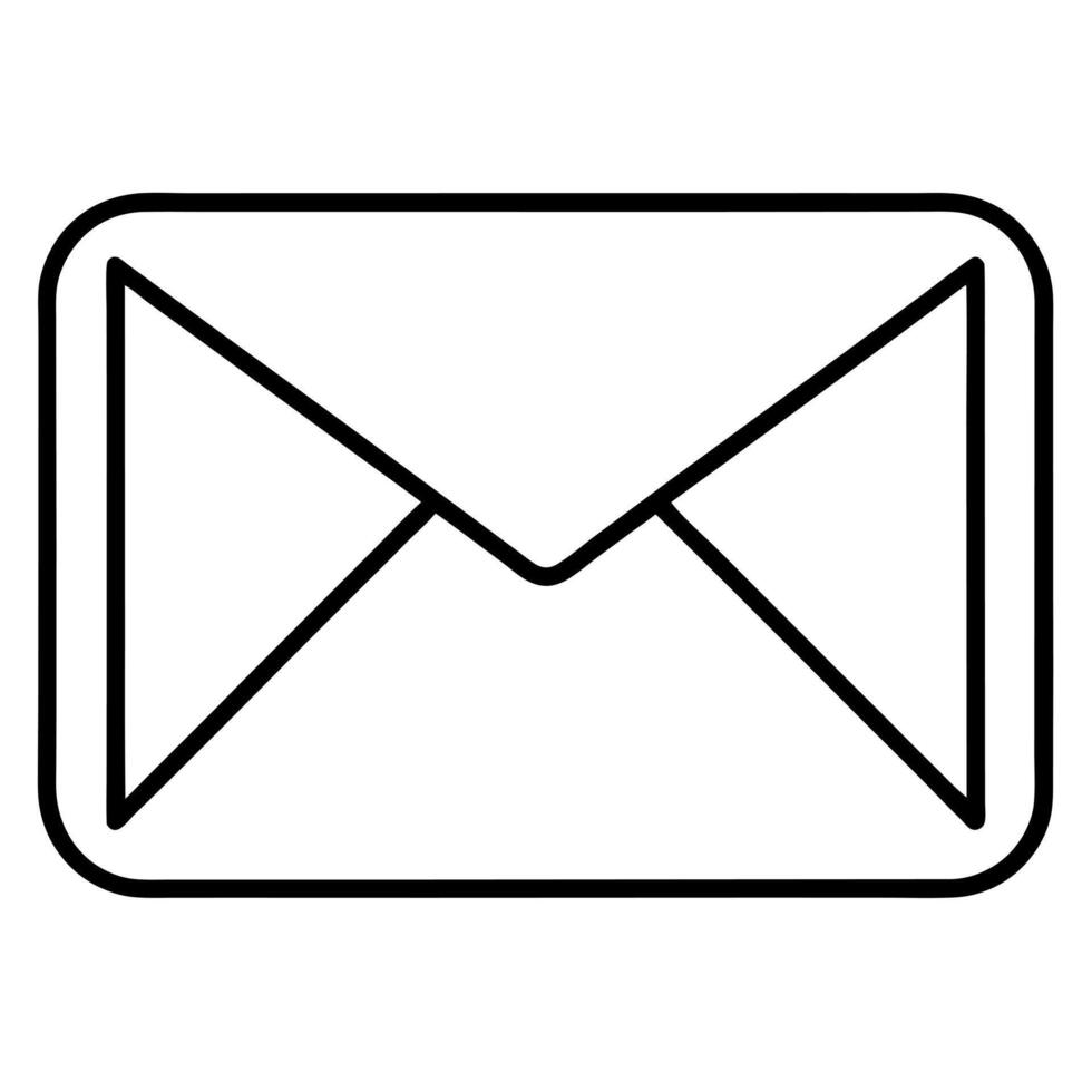 a mail icon on a white background, illustration line art vector