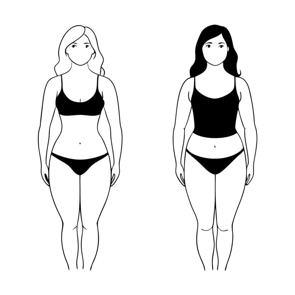 body contouring, illustration line art vector