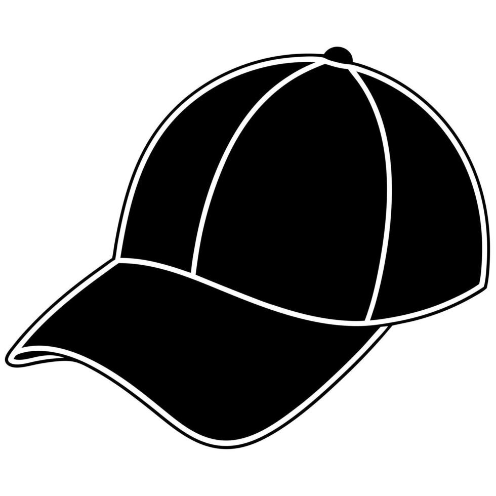 silueta de una gorra, illustration line art vector