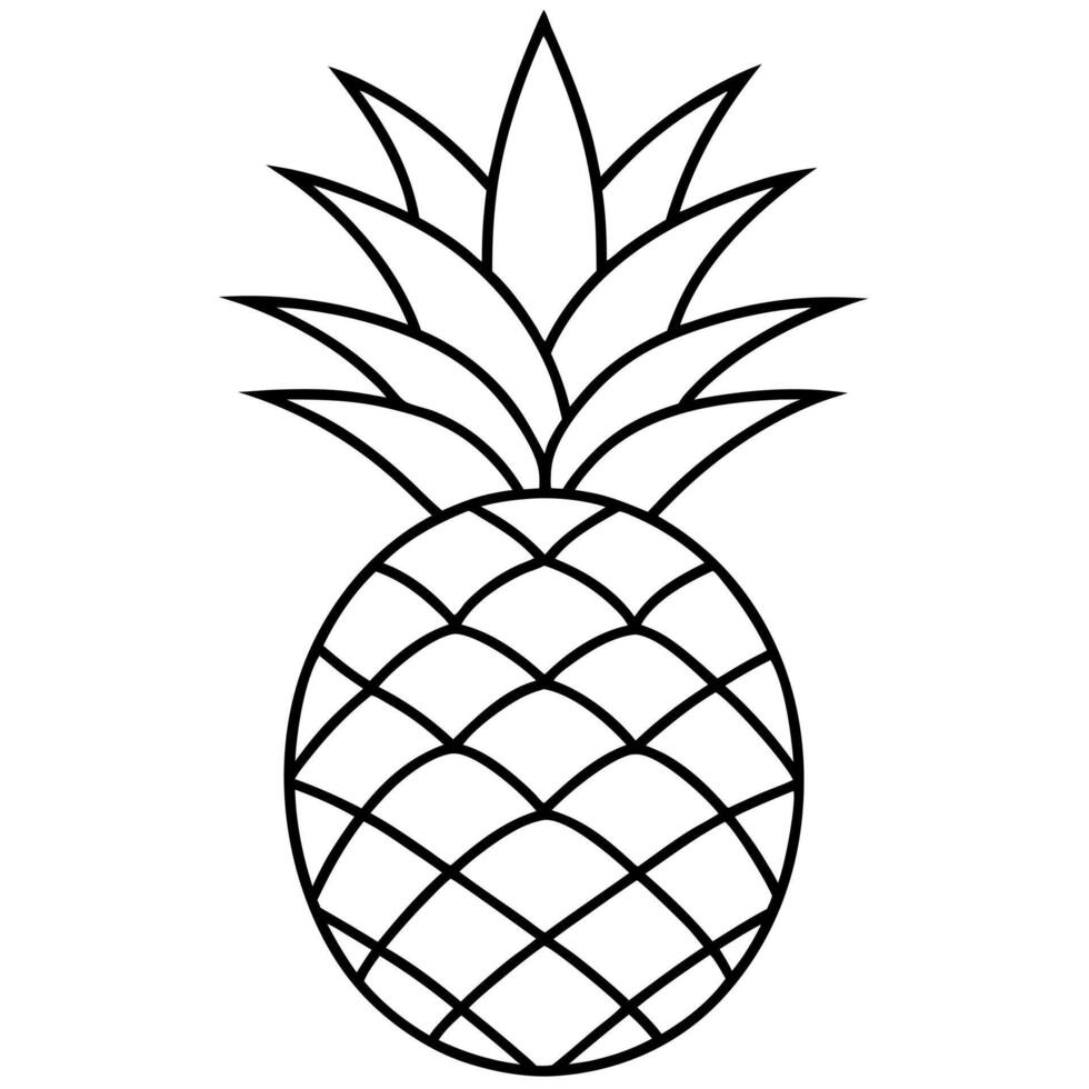 pineapple , illustration line art vector