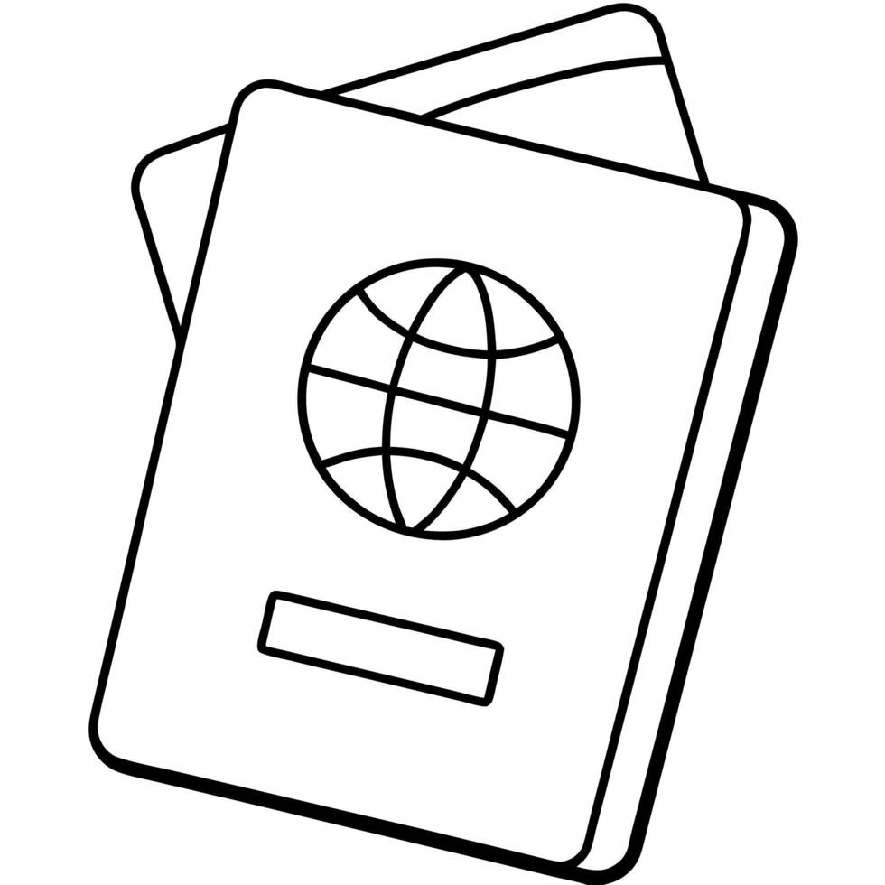 passport, illustration line art vector