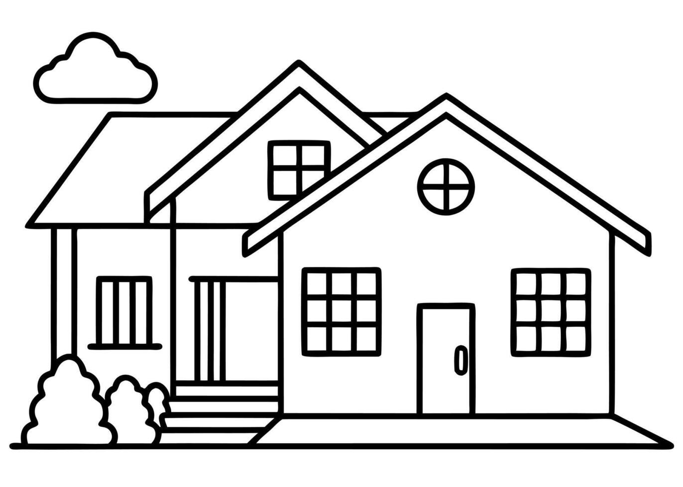 my home, illustration line art vector
