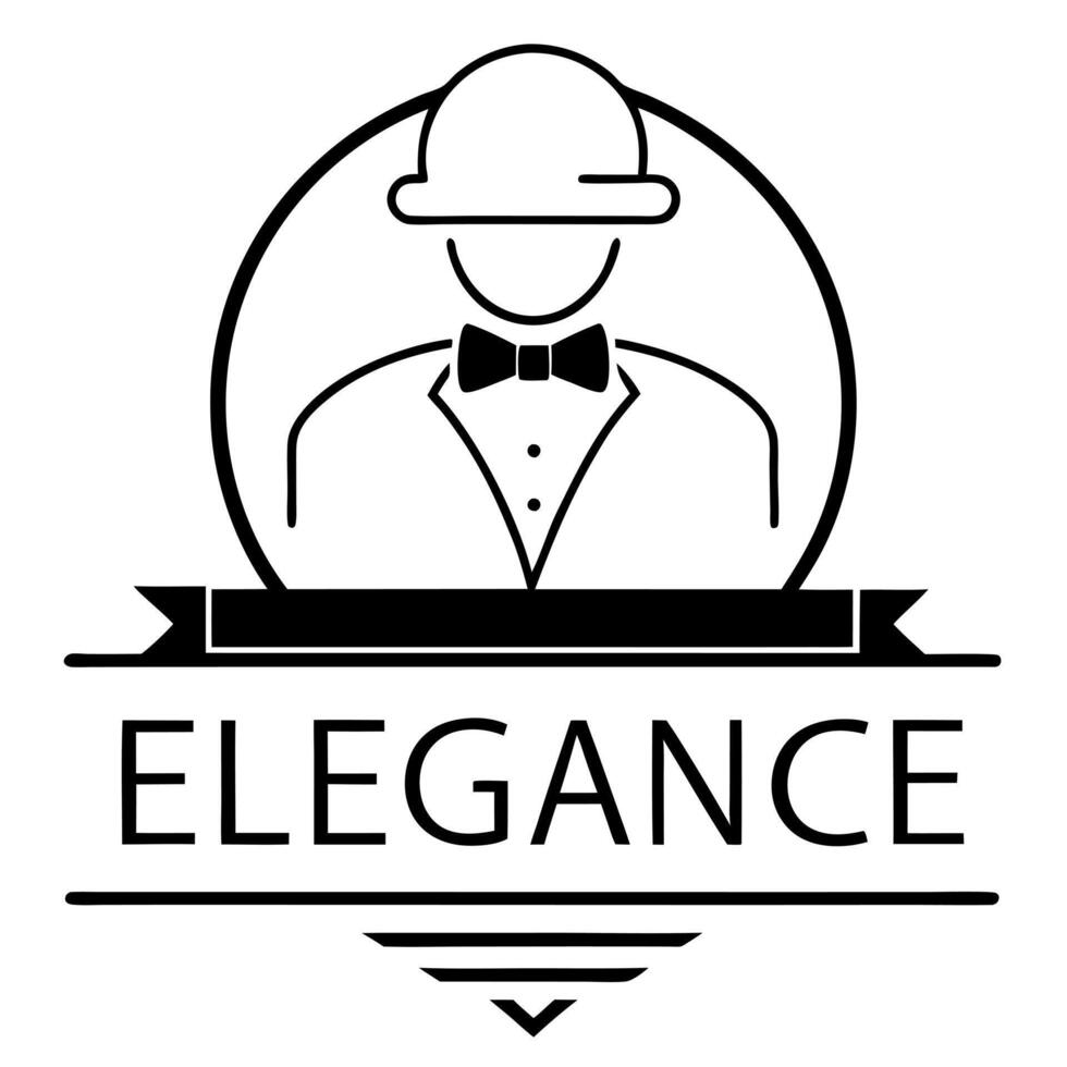 a minimalist logo for a waiter company called elegance where quality service is highlighted, vector