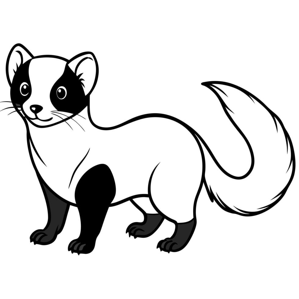 the sable is a cute animal martes zibellina belongs to the marten family and is a predator, vector