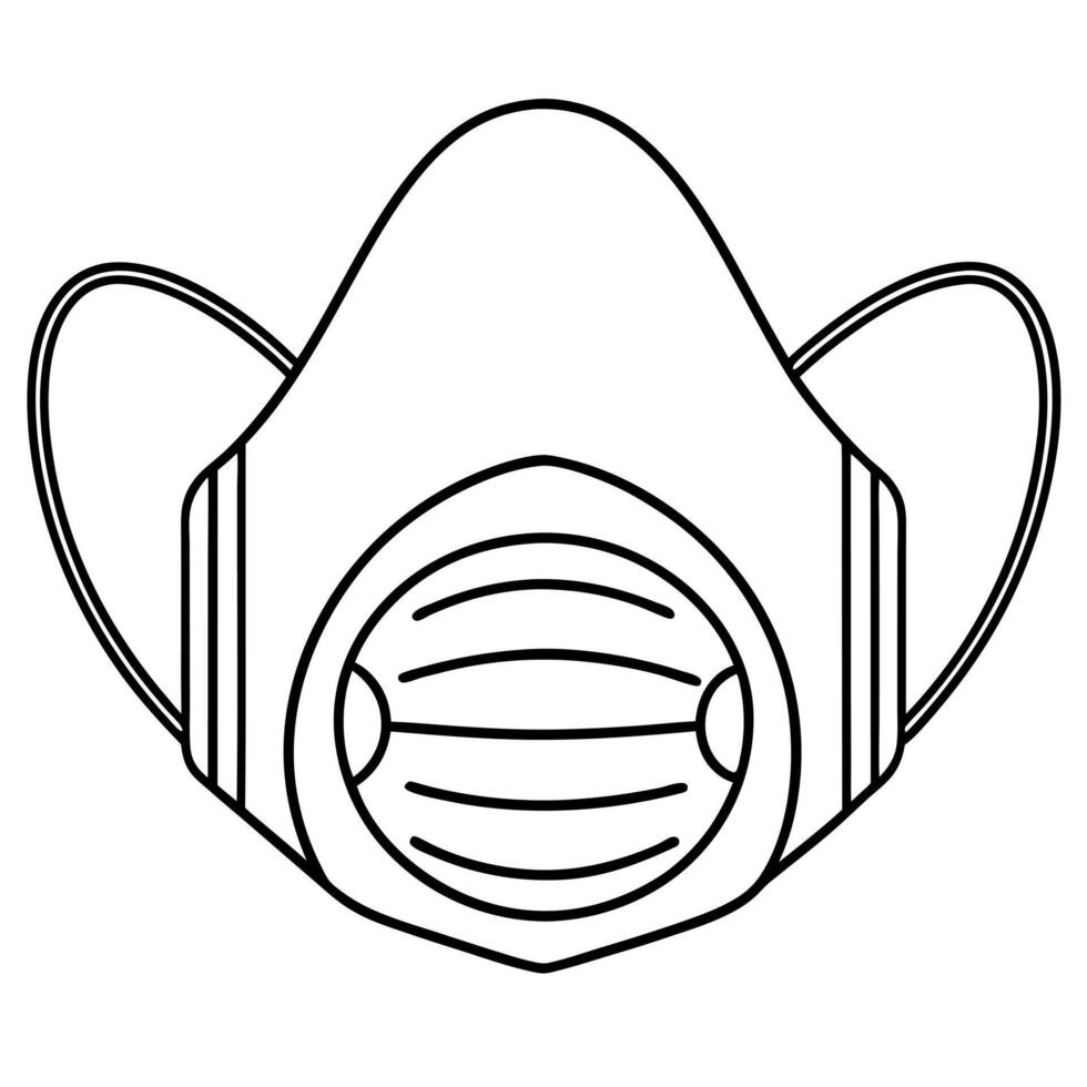 dust mask, illustration line art vector