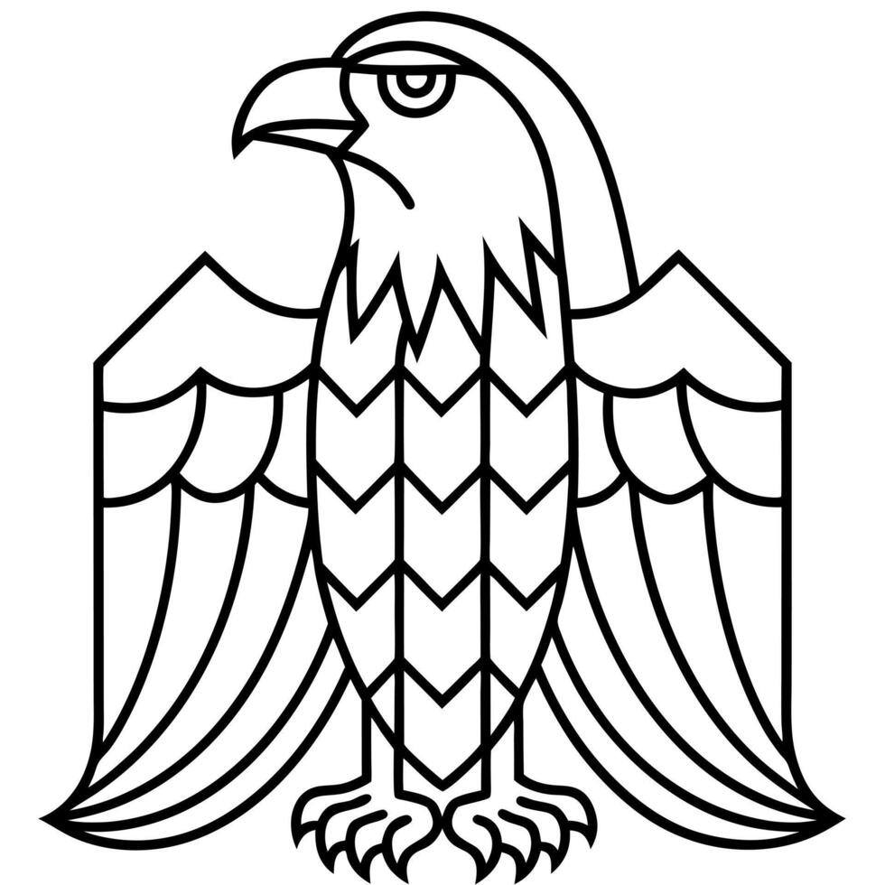 eagle as if we were in art deco, illustration line art vector