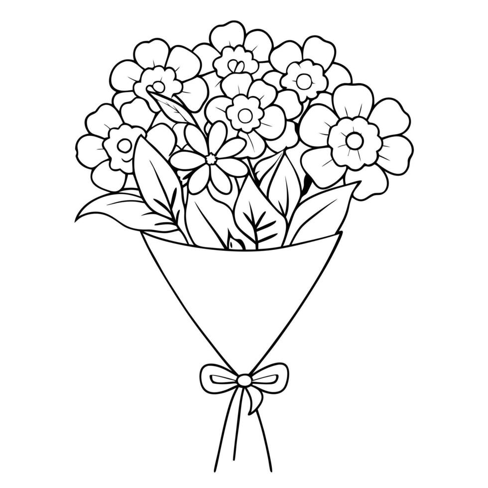 flowers, illustration line art vector