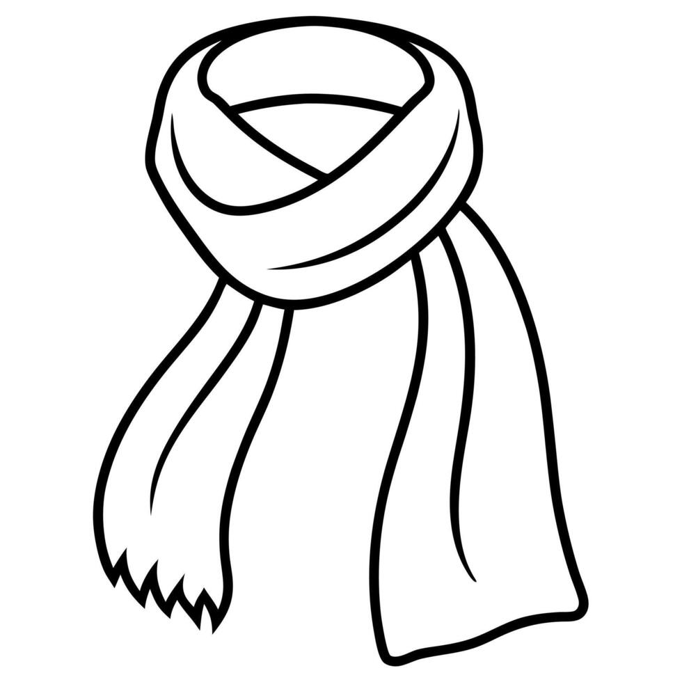 scarf, illustration line art vector