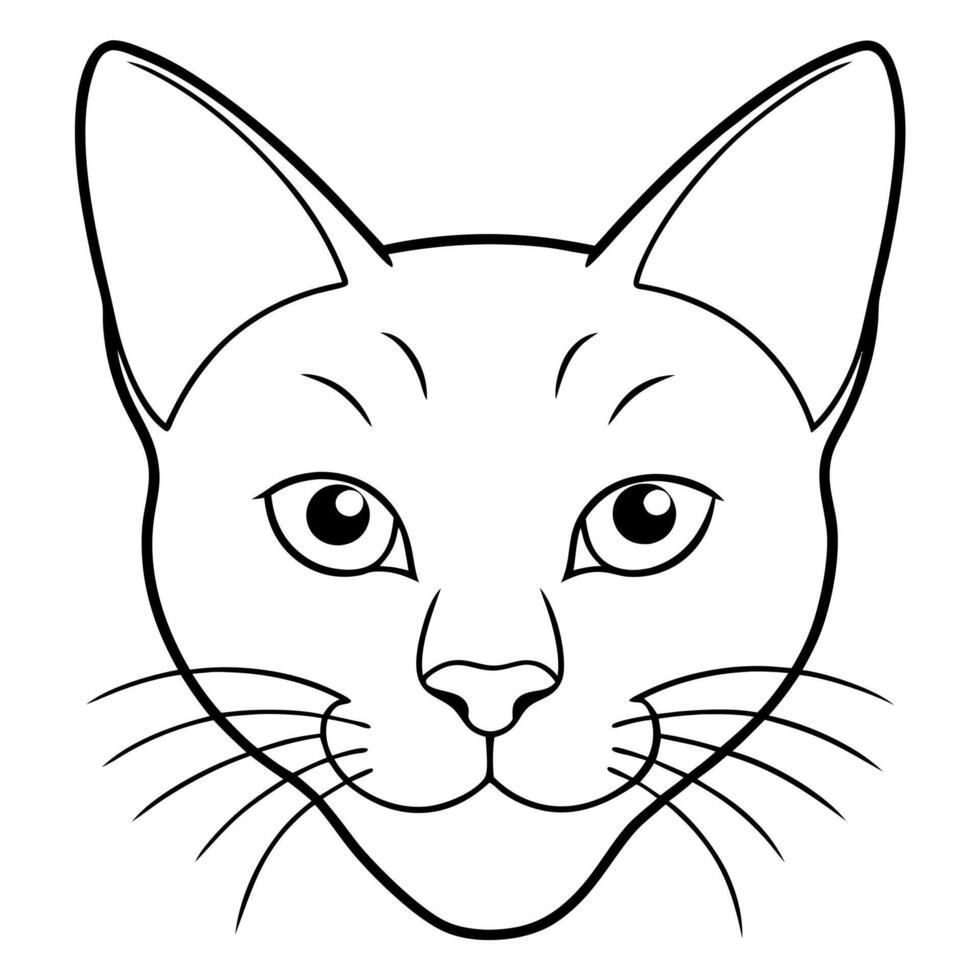 a cat head, illustration line art vector