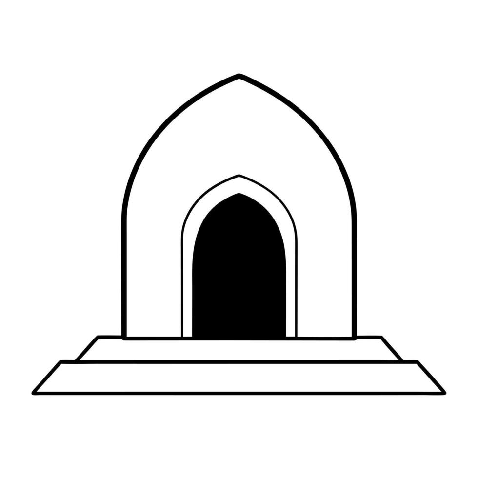 dungeon entrance, illustration line art vector