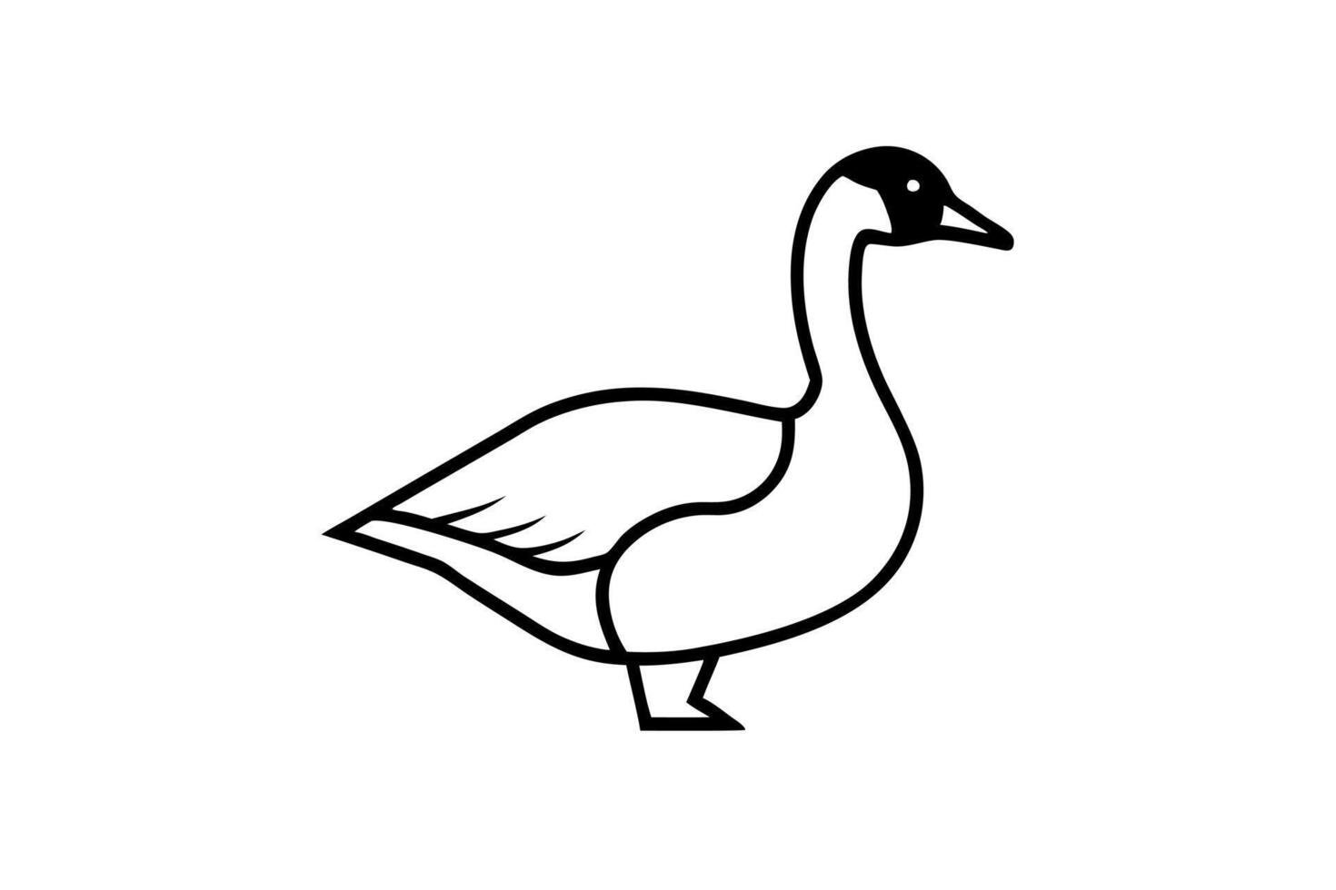 canada goose icon on white background, illustration line art vector