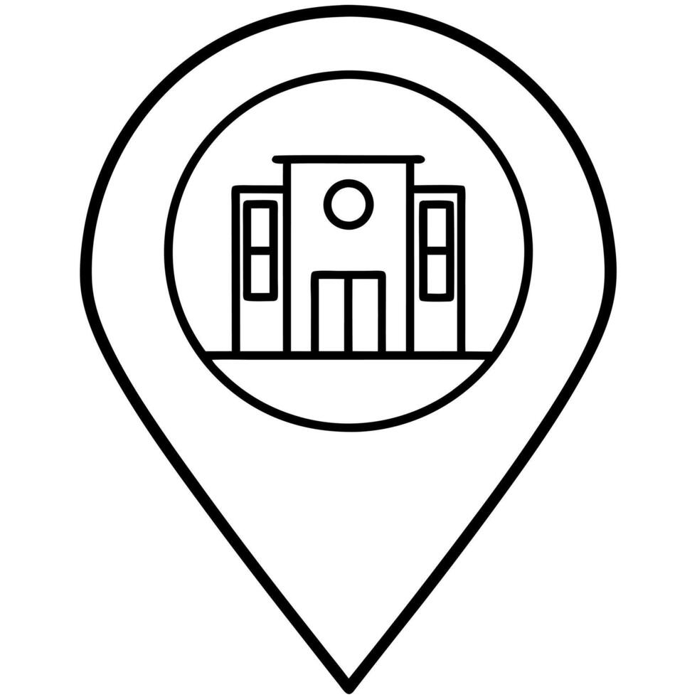 location icon , illustration line art vector