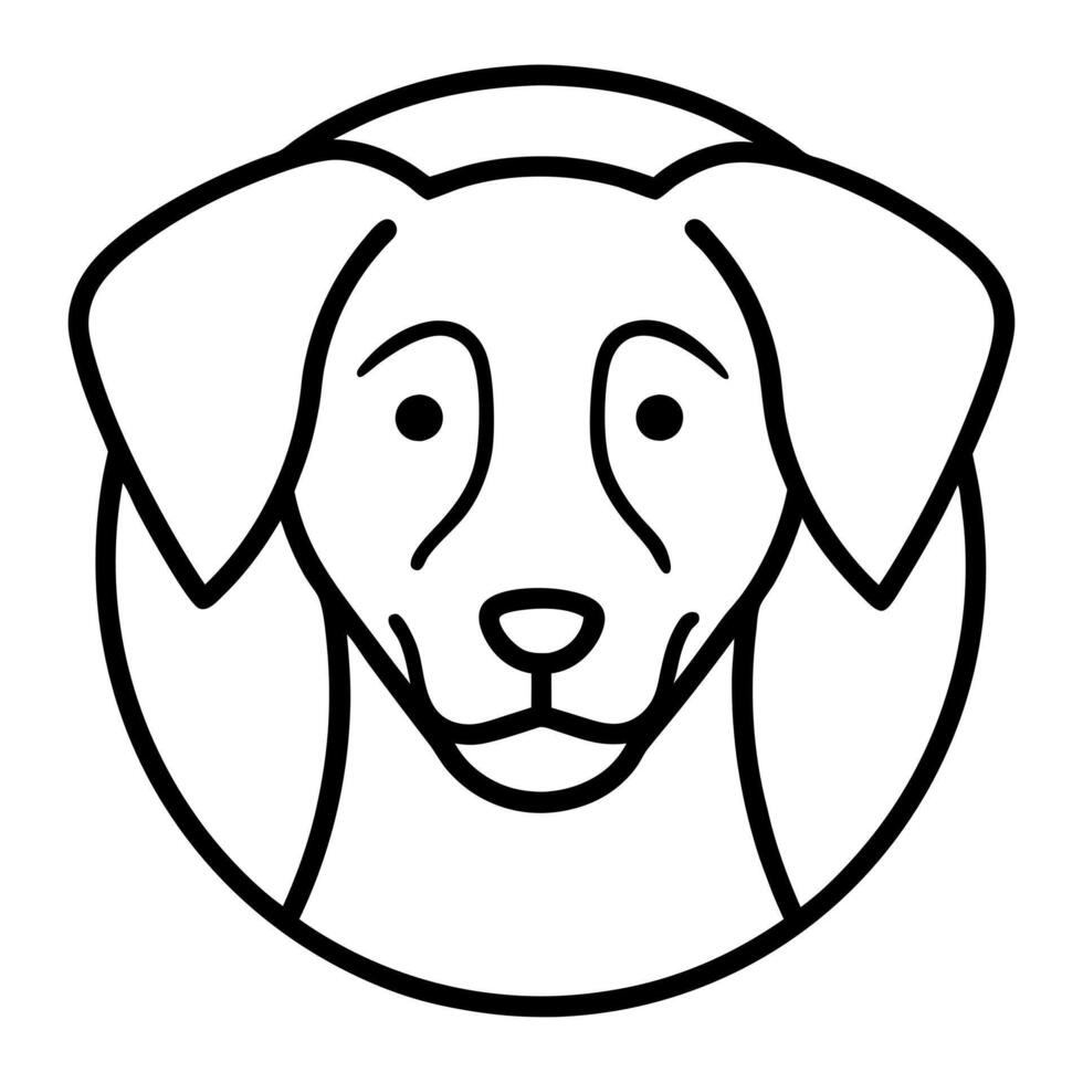 dog logo, illustration line art vector