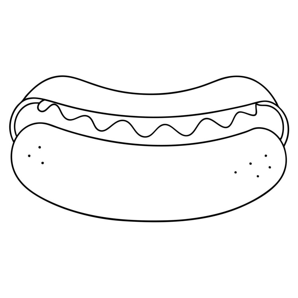 chili dog, illustration line art vector