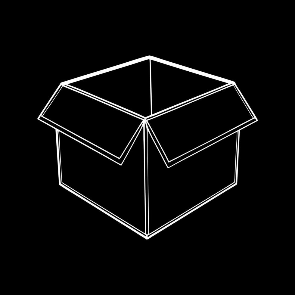 box, illustration line art vector