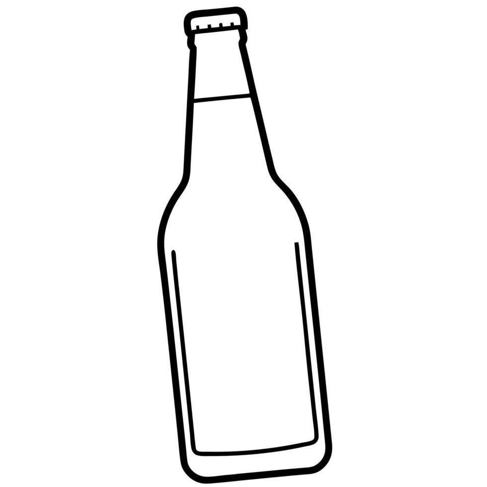 beer bottle, illustration line art vector