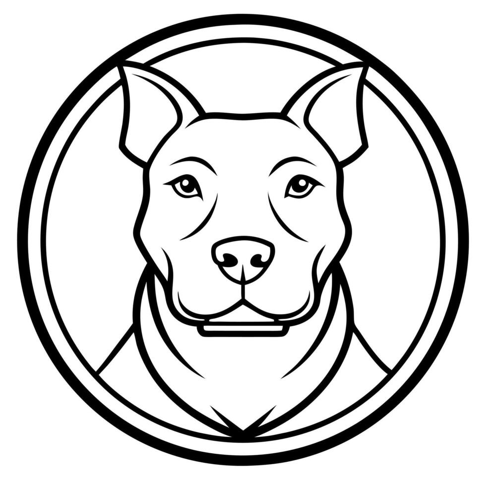 logo with pitbull holding food, illustration line art vector
