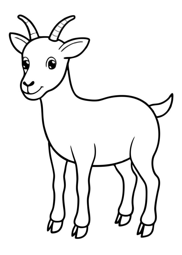 goat for coloring book, illustration line art vector
