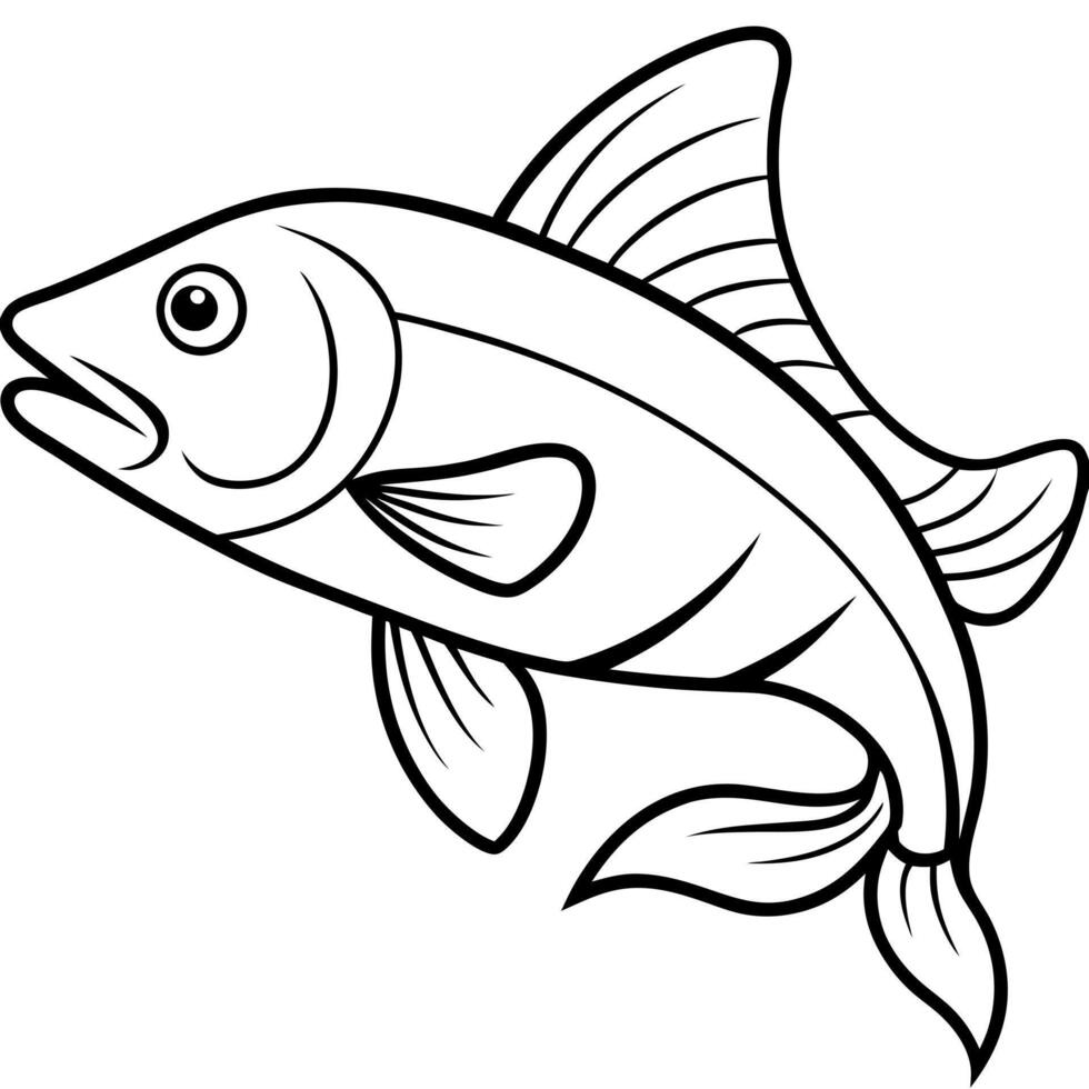 fish, illustration line art vector