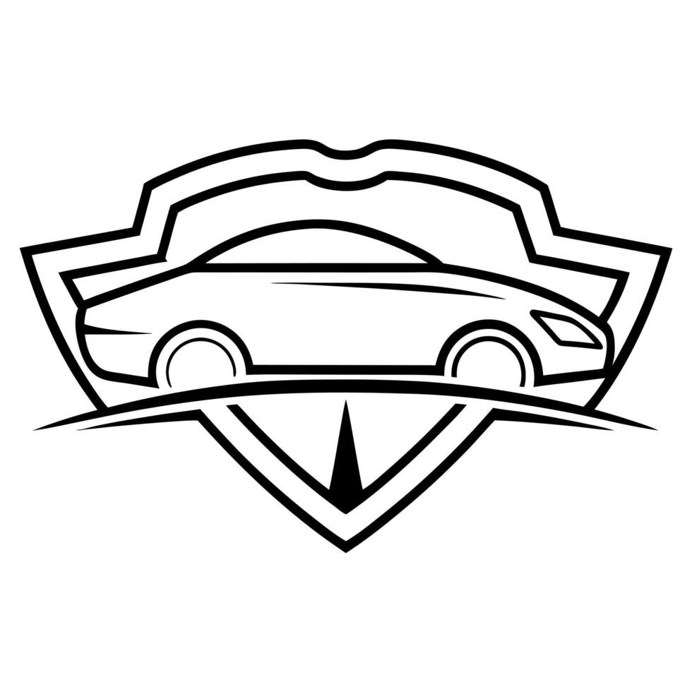 creative car logo design, illustration line art vector